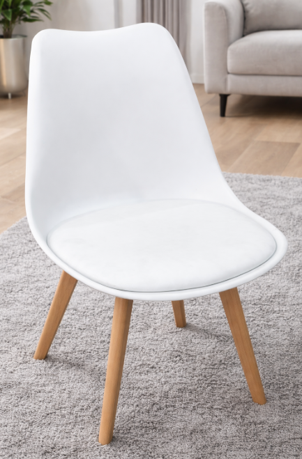 10199-DEREC B Silla salón blanca